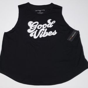 Black/White GOOD VIBES Tank top size Large Women’s BRAND NEW!